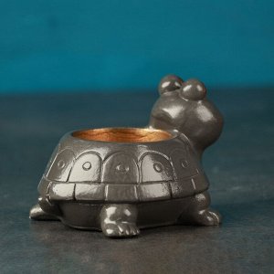 Подсвечник "Черепаха" серый, 8см