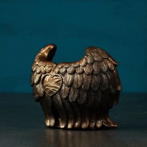 Подсвечник "Крылья ангела" черный с золотом, 12см