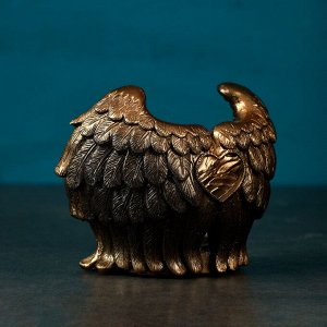 Подсвечник "Крылья ангела" черный с золотом, 12см