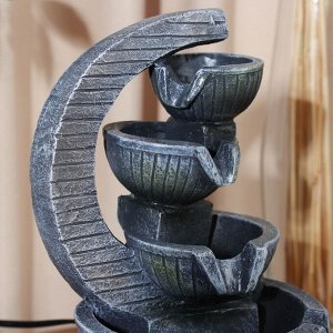 Фонтан настольный «Каменные кадки, дуга», 26x23 см, с подсветкой, без шарика