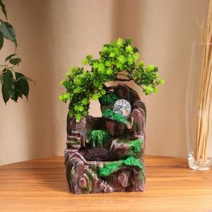 Фонтан настольный «Каменная лестница под деревом», 29x16 см, с подсветкой