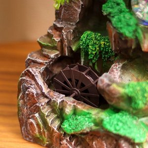 Фонтан настольный «Каменная лестница под деревом», 29x16 см, с подсветкой