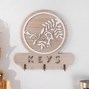 Крючки декоративные дерево "Две птички на ветке" 2,5х19,5х19,5 см