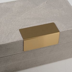 Шкатулка текстиль "Блок" серая 12,2х18х8,2 см