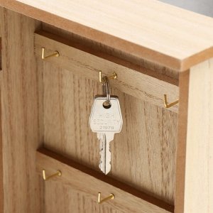 Ключница настенная «Фрукты и ягоды», дерево, 6 крючков, 20x6.4x26 см