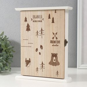 Ключница настенная «Лесные звери», дерево, 5 крючков, 6x20x25.8 см