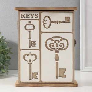 Ключница настенная «Ключи», дерево, 6 крючков, 6.2?19.5?25.2 см