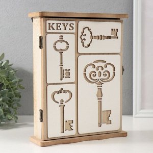 Ключница настенная «Ключи», дерево, 6 крючков, 6.2?19.5?25.2 см