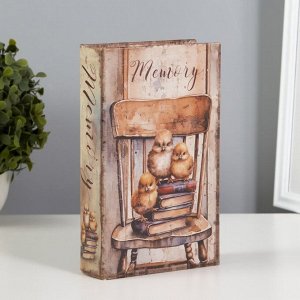 СИМА-ЛЕНД Сейф-книга дерево, кожзам &quot;Стул с цыплятами на книгах&quot; 21х13х5 см