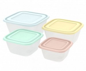 Набор контейнеров для продуктов «Прованс» №2 (СВЧ) 0,6л; 1,0л; 1,7л; 2,5л (4шт)