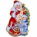 Плакат &quot;Дед Мороз и внученька&quot; 30*20 см