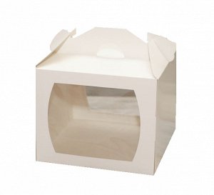 Коробка для торта с 2 окнами 20х20х20 см