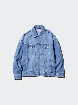 UNIQLO - женская джинсовая куртка оверсайз - 63 BLUE