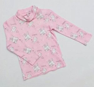 Batik Водолазка футболка детская ясельная для девочки с длинным рукавом и принтом цвет Розовый