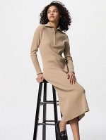 UNIQLO - трикотажное платье в рубчик, с полумолнией - 32 BEIGE