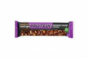 «Nut&Go», батончик Protein миндаль, арахис, клюква, 36 г (упаковка 18 шт)