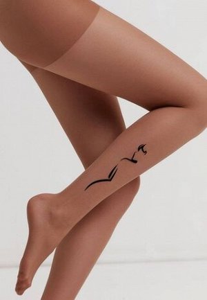 Femme колготки (Conte) с тату-рисунком