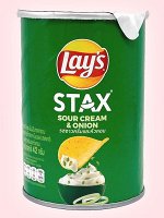 Хрустящие чипсы Lay&#039;s Stax Сметана и Лук 42 гр