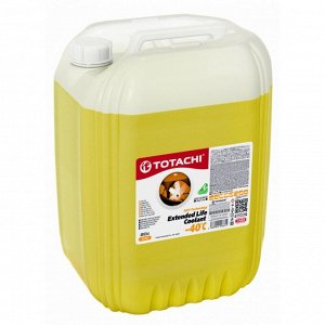 Антифриз Totachi Extented Life Coolant (ELC), OAT, жёлтый, -40°C, 20л, арт. 43720