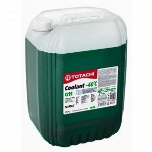 Антифриз Totachi Niro Coolant Green, G11, зелёный, -40°C, 20кг, арт. 43220