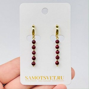 Серьги длинные из Граната