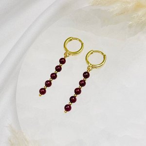 Серьги длинные из Граната