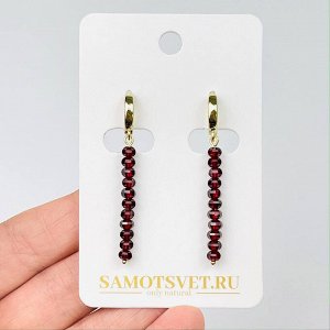 Серьги длинные из Граната