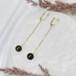Серьги на цепочке из Раухтопаза