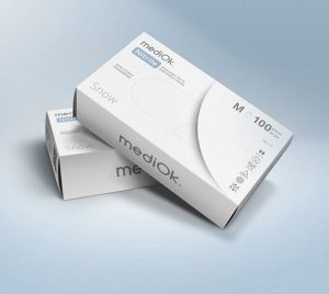 Перчатки одноразовые нитриловые mediOk Белые (SNOW)  100 шт