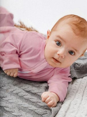 Комбинезон (слип) на молнии детский AMAROBABY Fashion, розовый, размер 74