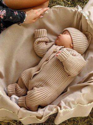 Комбинезон вязаный детский Amarobaby Pure Love Tot, демисезонный, бежевый