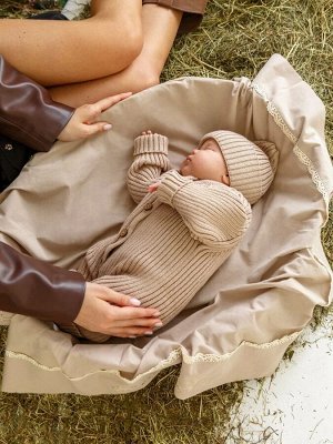 Комбинезон вязаный детский Amarobaby Pure Love Tot, демисезонный, бежевый