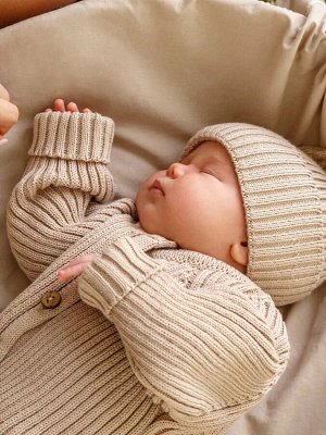 Комбинезон вязаный детский Amarobaby Pure Love Tot, демисезонный, бежевый