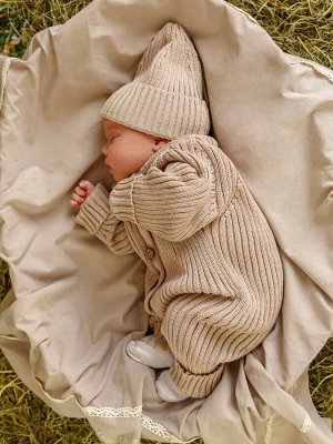 Комбинезон вязаный детский Amarobaby Pure Love Tot, демисезонный, бежевый