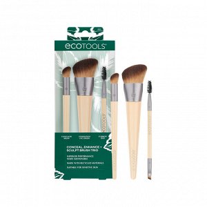 Набор кистей для макияжа EcoTools New Natural Conceal, Enhance + Sculpt Trio