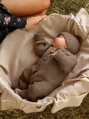 Комбинезон вязаный детский Amarobaby Pure Love Tot, демисезонный, коричневый