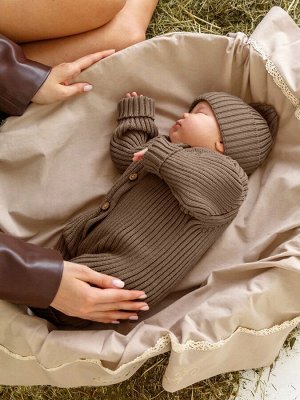 Комбинезон вязаный детский Amarobaby Pure Love Tot, демисезонный, коричневый