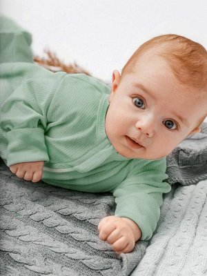 Комбинезон (слип) на молнии детский AMAROBABY Fashion, зеленый