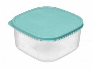 Контейнер для продуктов, 0,7 л, квадратный, с гибкой крышкой, пластик, голубой/зеленый, VERONA, 1/45