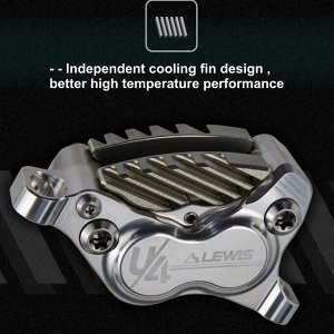 Гидравлические тормозa Lewis LHP-U4. Четырехпоршневые (Чёрный)