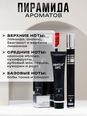 Парфюмерный набор мужской Gentle Days: Туалетная вода, 35мл + Гель для душа, 35мл