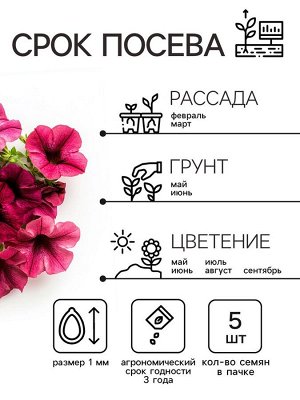 Семена Цветов Петуния "Тайдал Вейв Пурпл", 5 шт