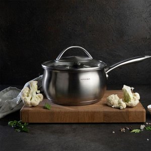 Ковш со стеклянной крышкой, 16 см/1,5 л, NADOBA, серия LINDA