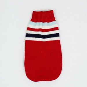 Свитер "Полоски", L (ДС 29, ОШ 29, ОГ 29-49 см), красный
