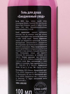 Подарочный набор новогодний «С праздником»: гель для душа 100 мл и мочалка для тела, Чистое счастье