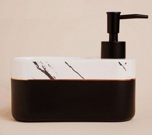 Дозатор для моющего средства с подставкой для губки "Home Line" 400мл, цв.белый