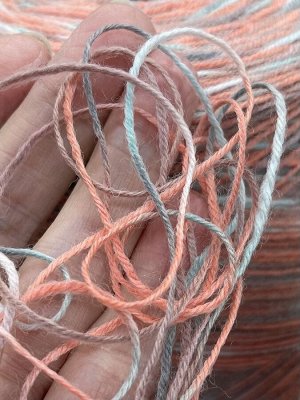 Пряжа для вязания 100 гр, Calzetteria носочная пряжа 75% меринос 25% полиамид 400м/100г Коралл-серый-полынь