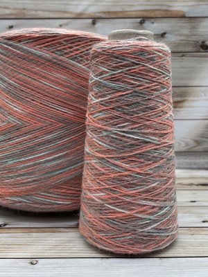 Пряжа для вязания 100 гр, Calzetteria носочная пряжа 75% меринос 25% полиамид 400м/100г Коралл-серый-полынь