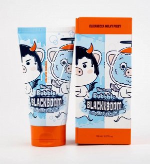 Чёрная кислородная маска для лица для очищения пор Elizavecca Milky Piggy hell-pore bubble black boom 150мл 1/50