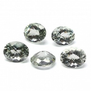 Кабошон аметист зеленый овал граненый 9*11мм, 3,4ct